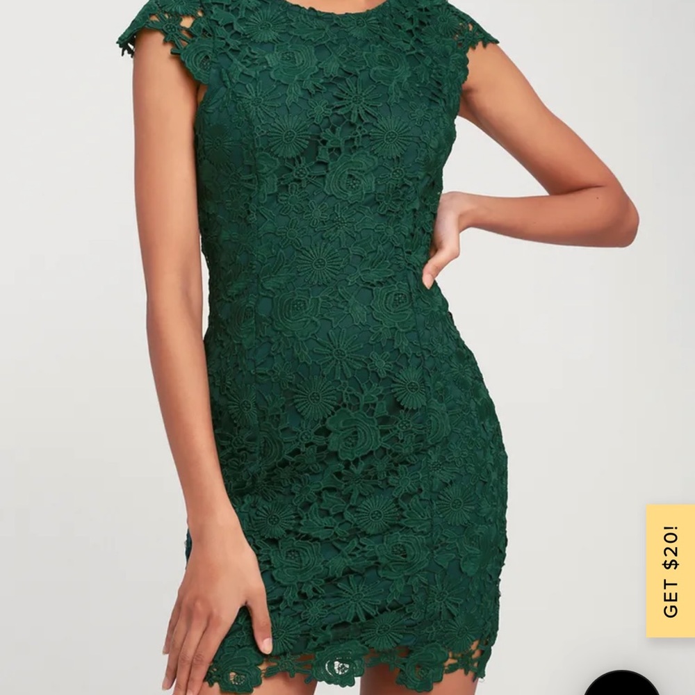 Lulu’s Forest Green Wedding Guest Dress